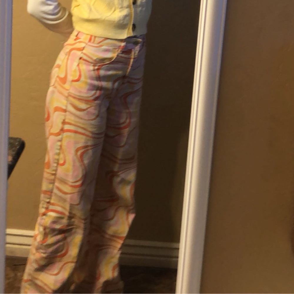 Fun Multicolor Swirl Pattern Jeans